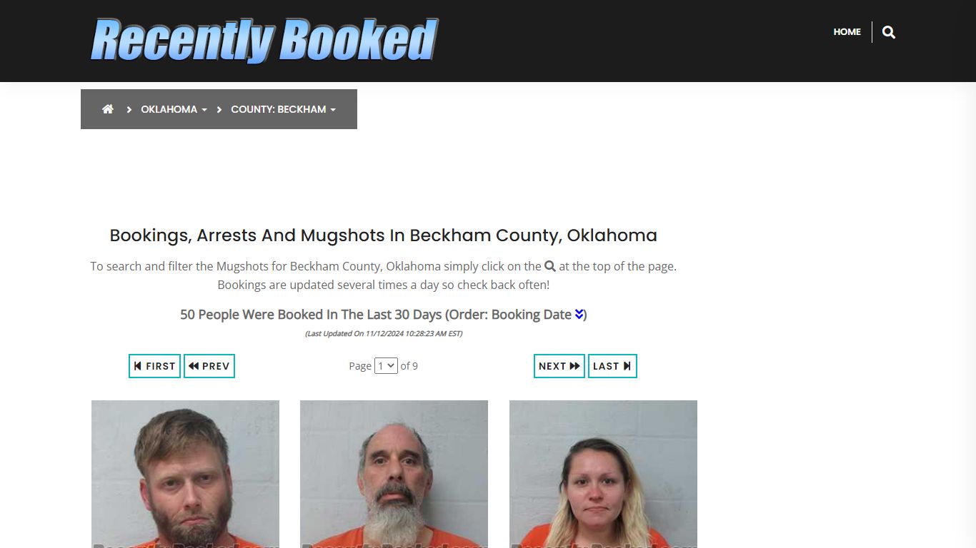 Bookings, Arrests and Mugshots in Beckham County, Oklahoma