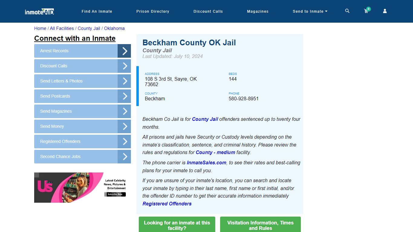 Beckham County OK Jail - Inmate Locator